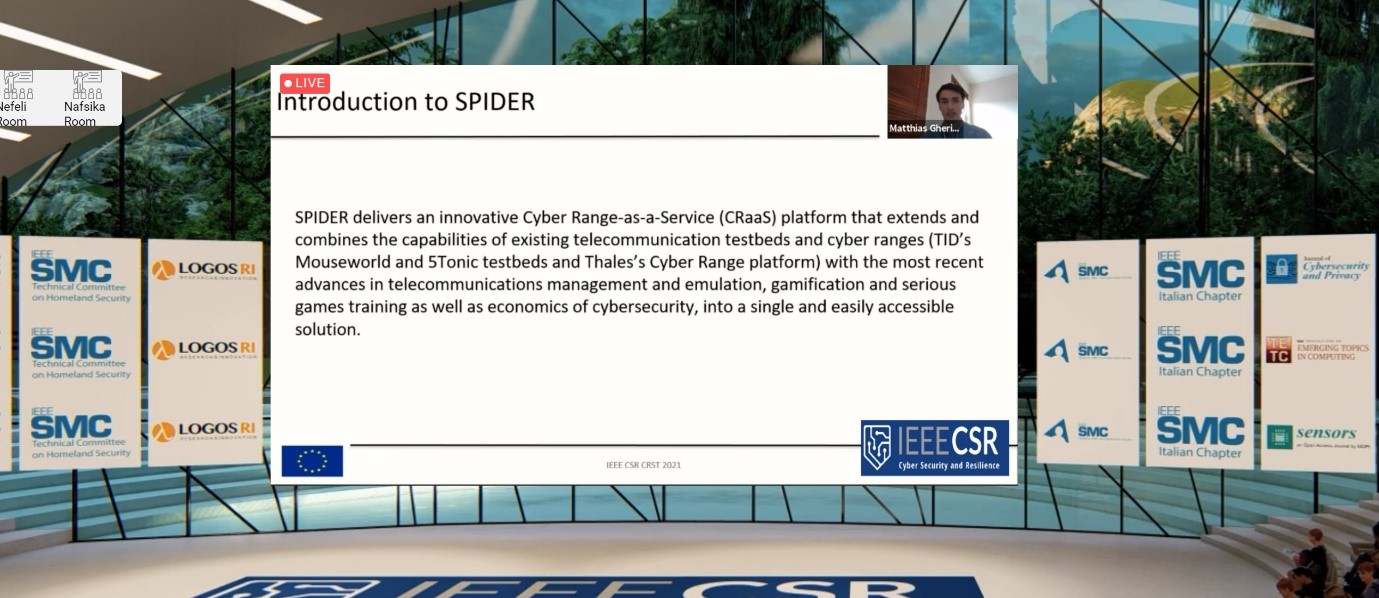 Read more about the article SPIDER participation at the IEEE CSR Workshop on Cyber Ranges and Security Training (CRST)
