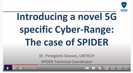 SPIDER presented in "Training the European workforce of tomorrow: cyber ranges in practice" webinar